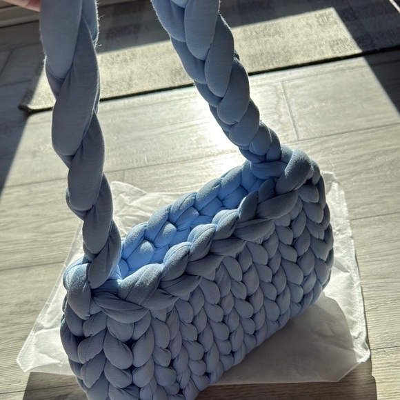 Blue crochet shoulder bag - Picture 4 of 6